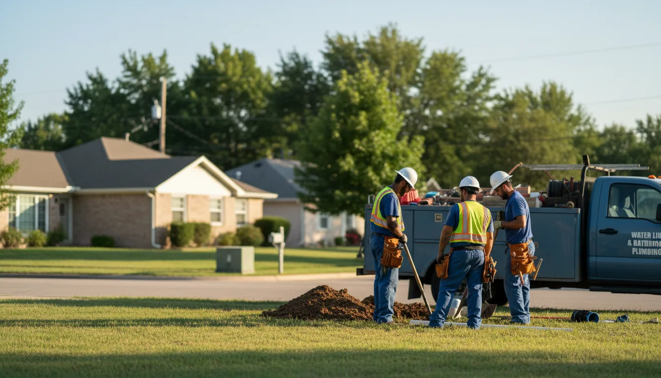 Residential water line and bathroom plumbing service in Trinway, OH